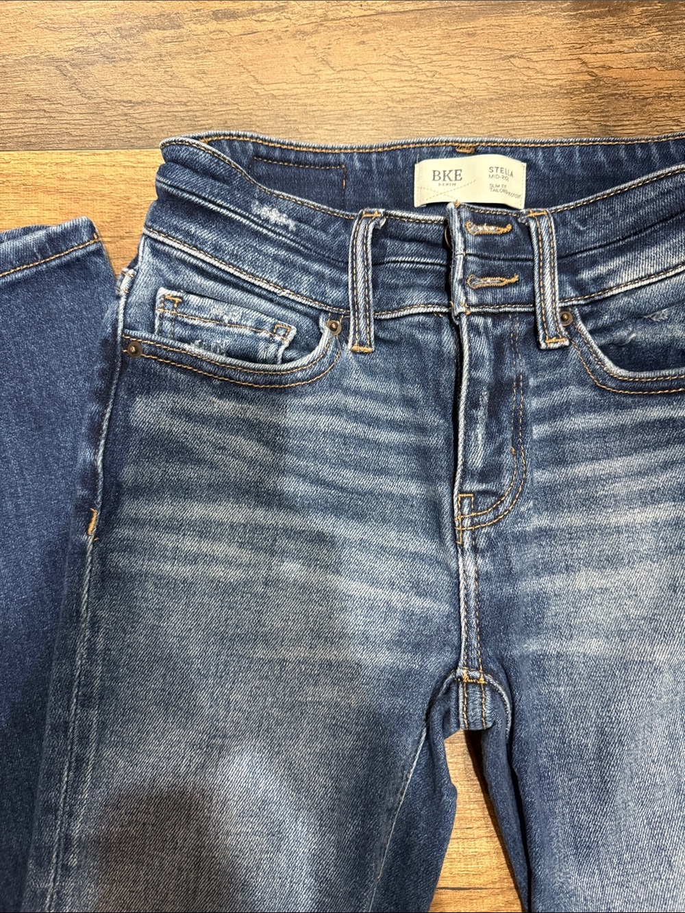 BKE Women's Blue Flare Jeans — Faded Indigo Wash